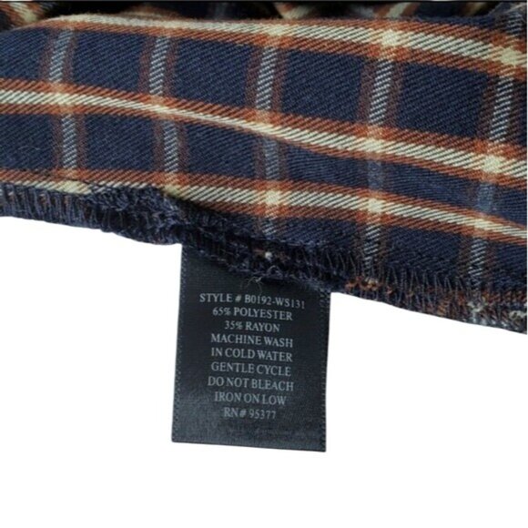 Sanctuary Womens Plaid Shirt Fits Medium Snap Buttons Faux Leather Trim Collar - Picture 6 of 6